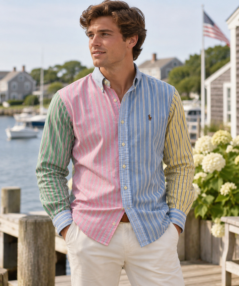 Mens Polo Ralph Lauren Multicolor Stripe Button Down Preppy Oxford Small